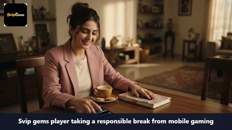 Svip gems player taking a responsible break from mobile gaming